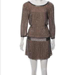 Parker silk beaded mini dress - size Small